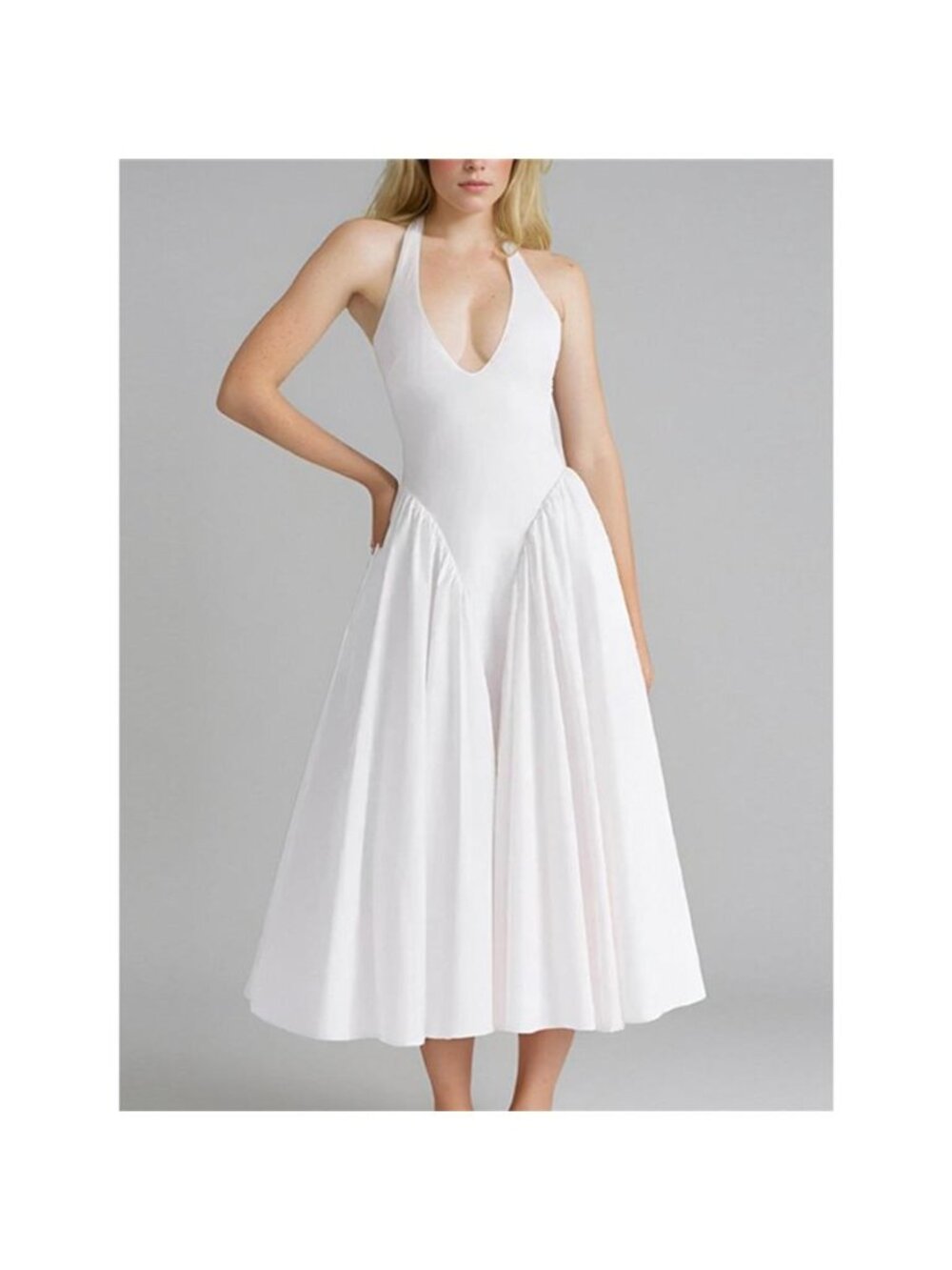 Halter Neck Midi Dress with Pockets